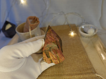 Cherry Creek Jasper Crystal Point: Raw Carved Stone, Meditation Decor