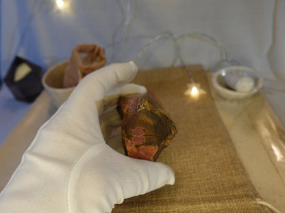 Cherry Creek Jasper Crystal Point: Raw Carved Stone, Meditation Decor