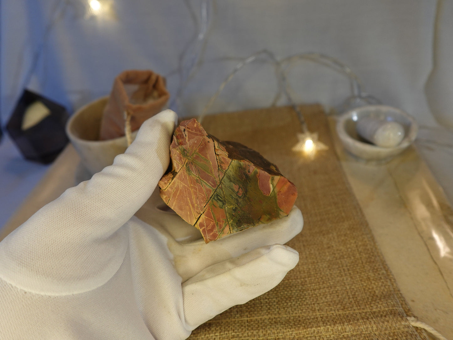 Cherry Creek Jasper Crystal Point: Raw Carved Stone, Meditation Decor