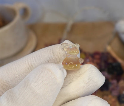 Carved Fluorite Crystal Christmas Ornament: Rainbow Holiday Tree Decor