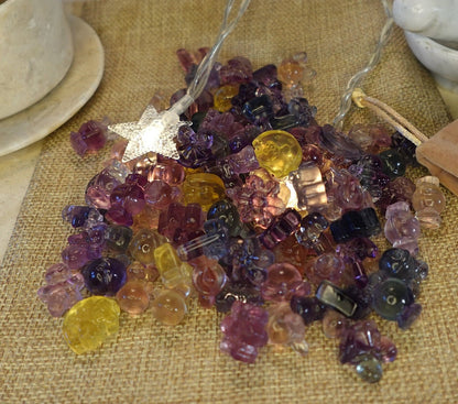 Carved Fluorite Crystal Christmas Ornament: Rainbow Holiday Tree Decor