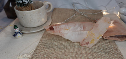 Raw Pink Quartz Cluster: Natural Crystal Home Decor Centerpiece