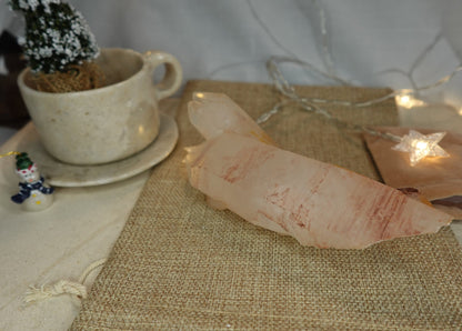 Raw Pink Quartz Cluster: Natural Crystal Home Decor Centerpiece