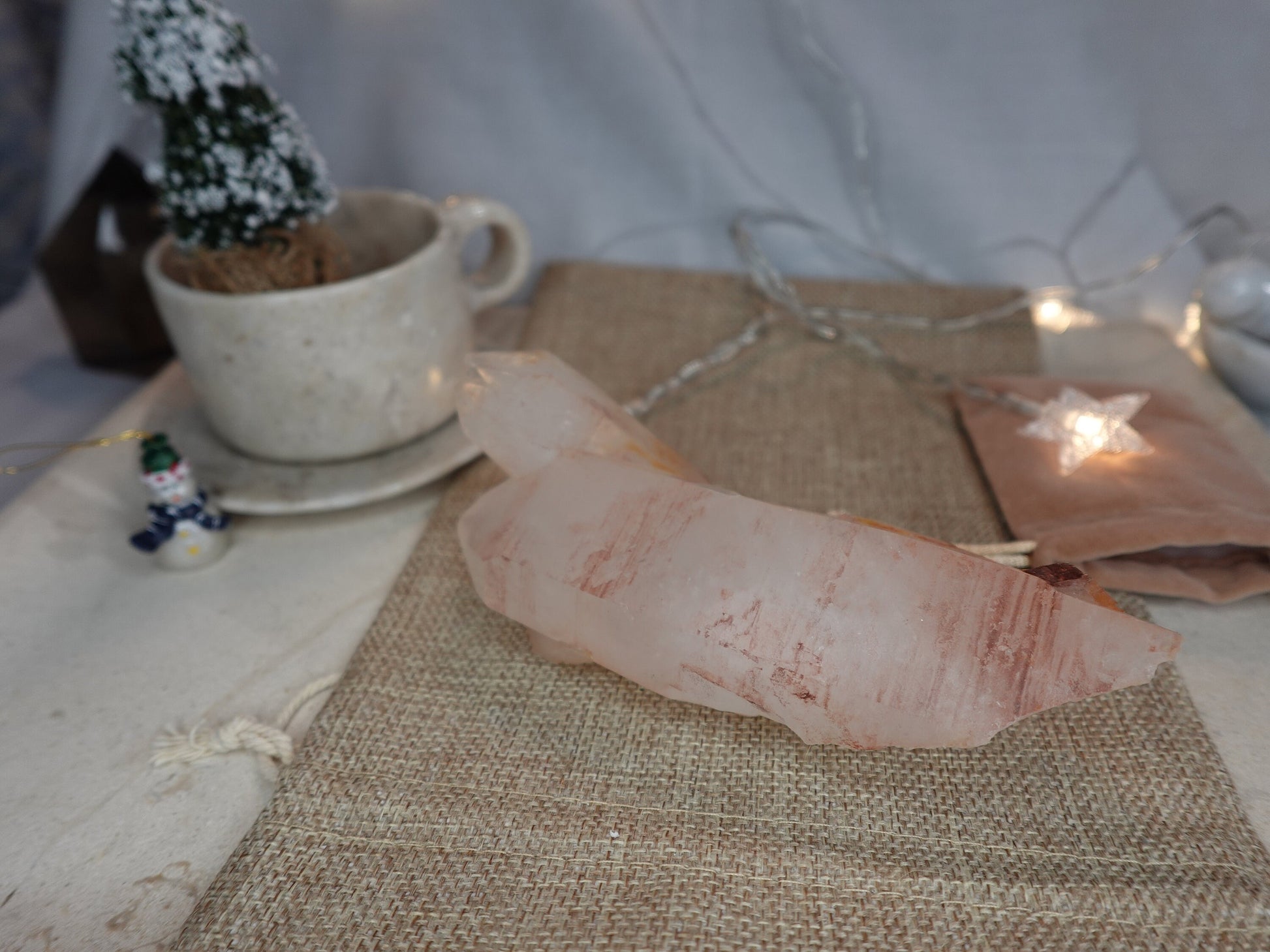 Pink Quartz Raw Natural Cluster Home Decor Display Crystal Anxiety Worry Geode Nightlight Gift Christmas Xmas Birthday Anxiety Centerpiece
