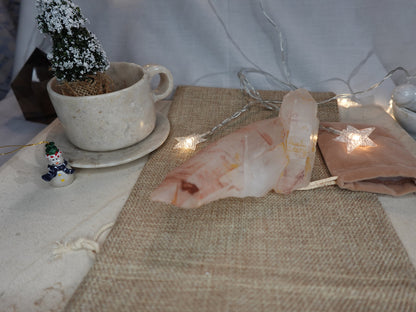 Raw Pink Quartz Cluster: Natural Crystal Home Decor Centerpiece
