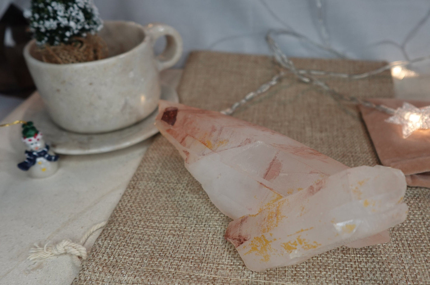Pink Quartz Raw Natural Cluster Home Decor Display Crystal Anxiety Worry Geode Nightlight Gift Christmas Xmas Birthday Anxiety Centerpiece