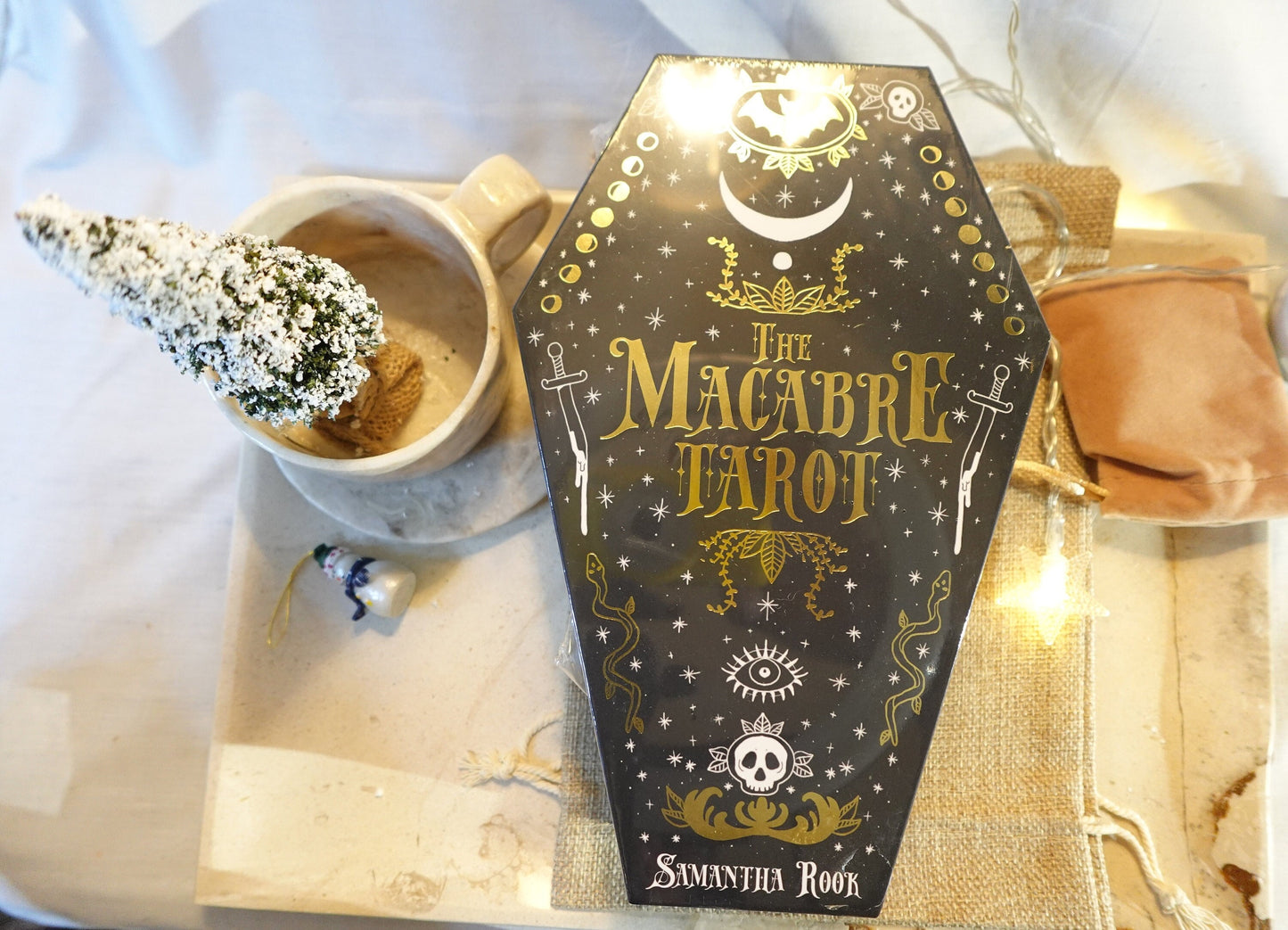 The Macabre Tarot Deck 78 card deck and 128-page book Cards authentic and Christmas Holiday home Decor Gift Fortune Mystic