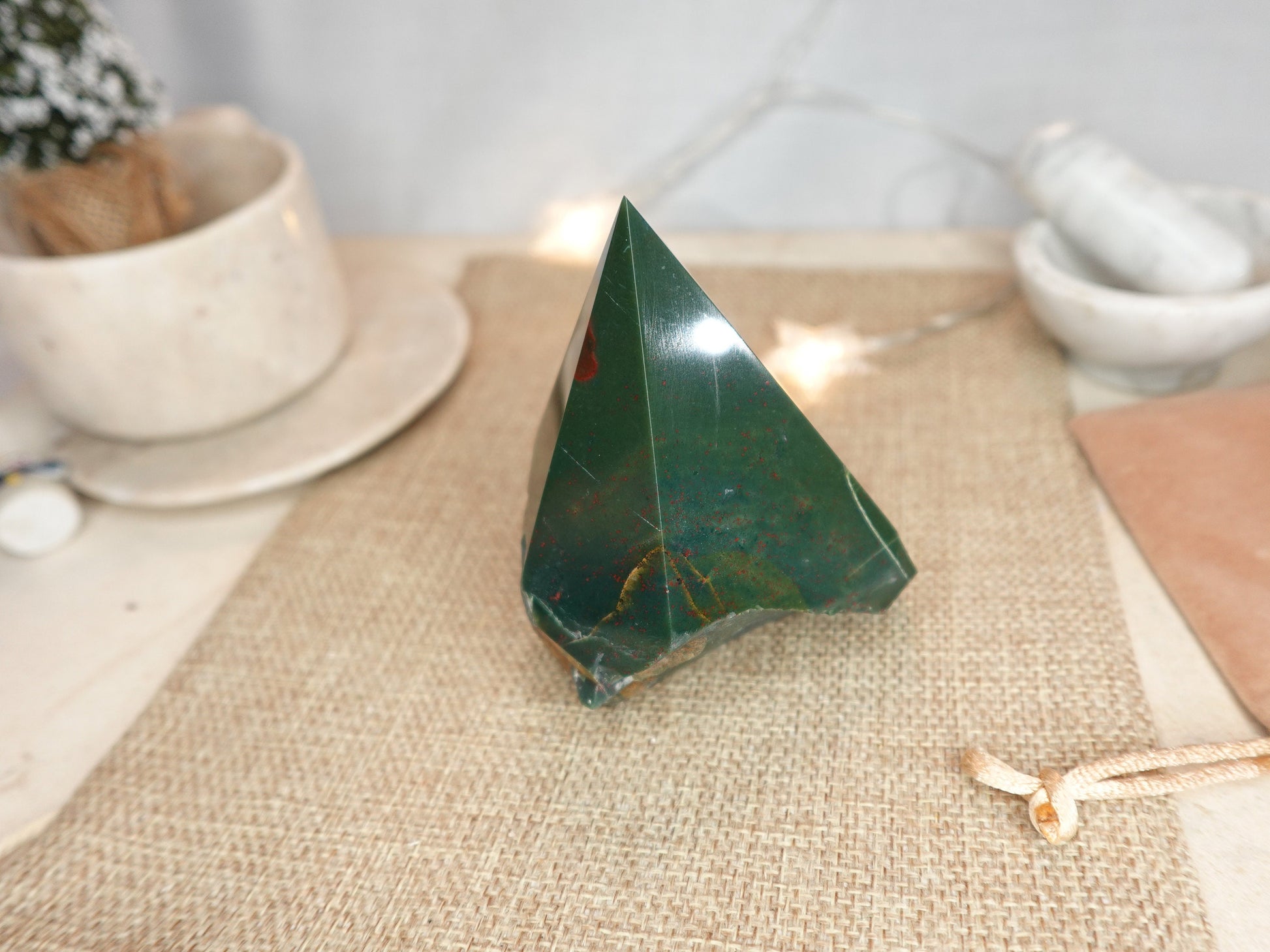 Sea Ocean Jasper Polished Raw Point Carved Crystal for Distraction from Anxiety or Worry Home Decor Holiday Xmas Decor