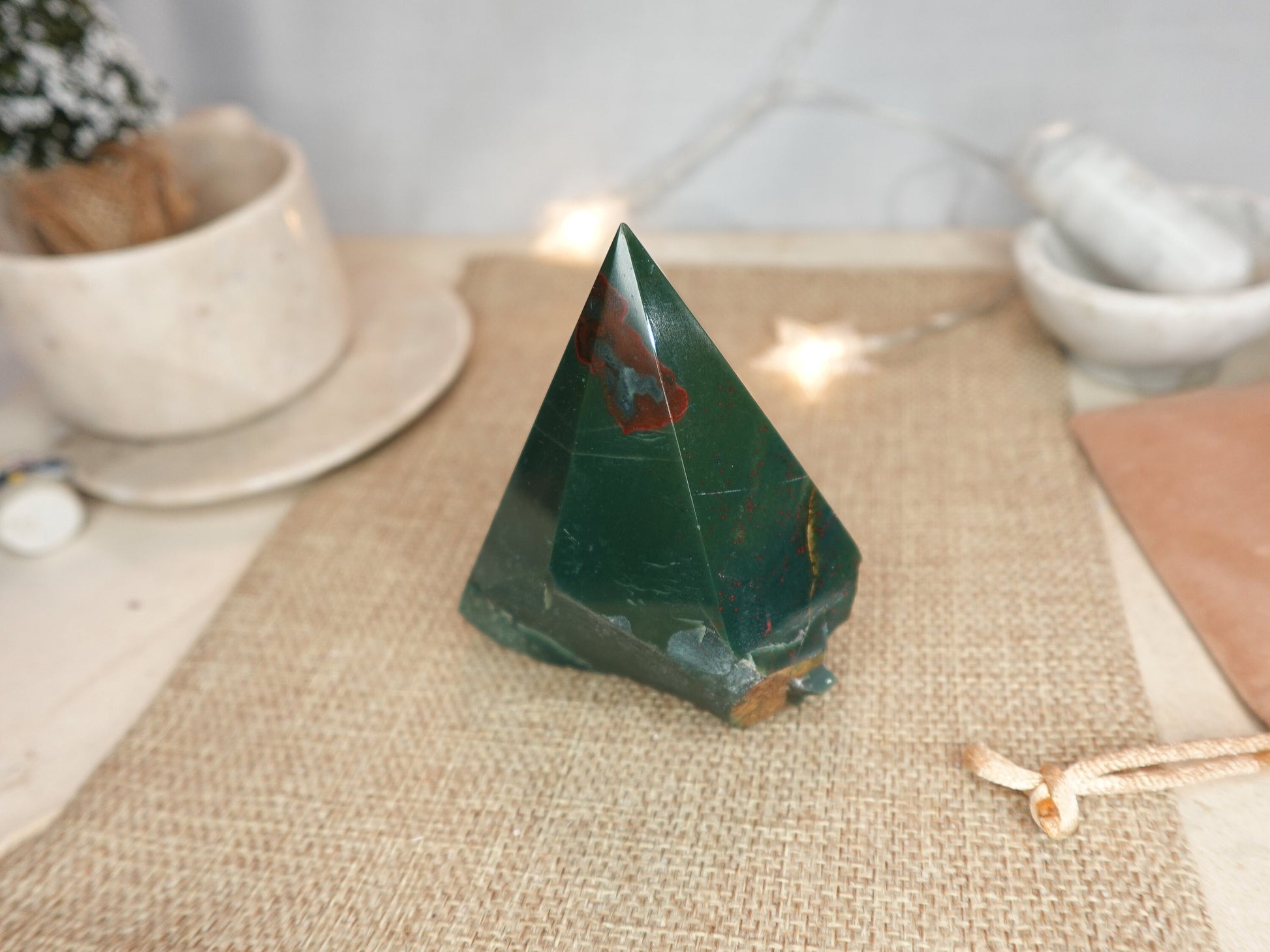 Sea Ocean Jasper Polished Raw Point Carved Crystal for Distraction from Anxiety or Worry Home Decor Holiday Xmas Decor