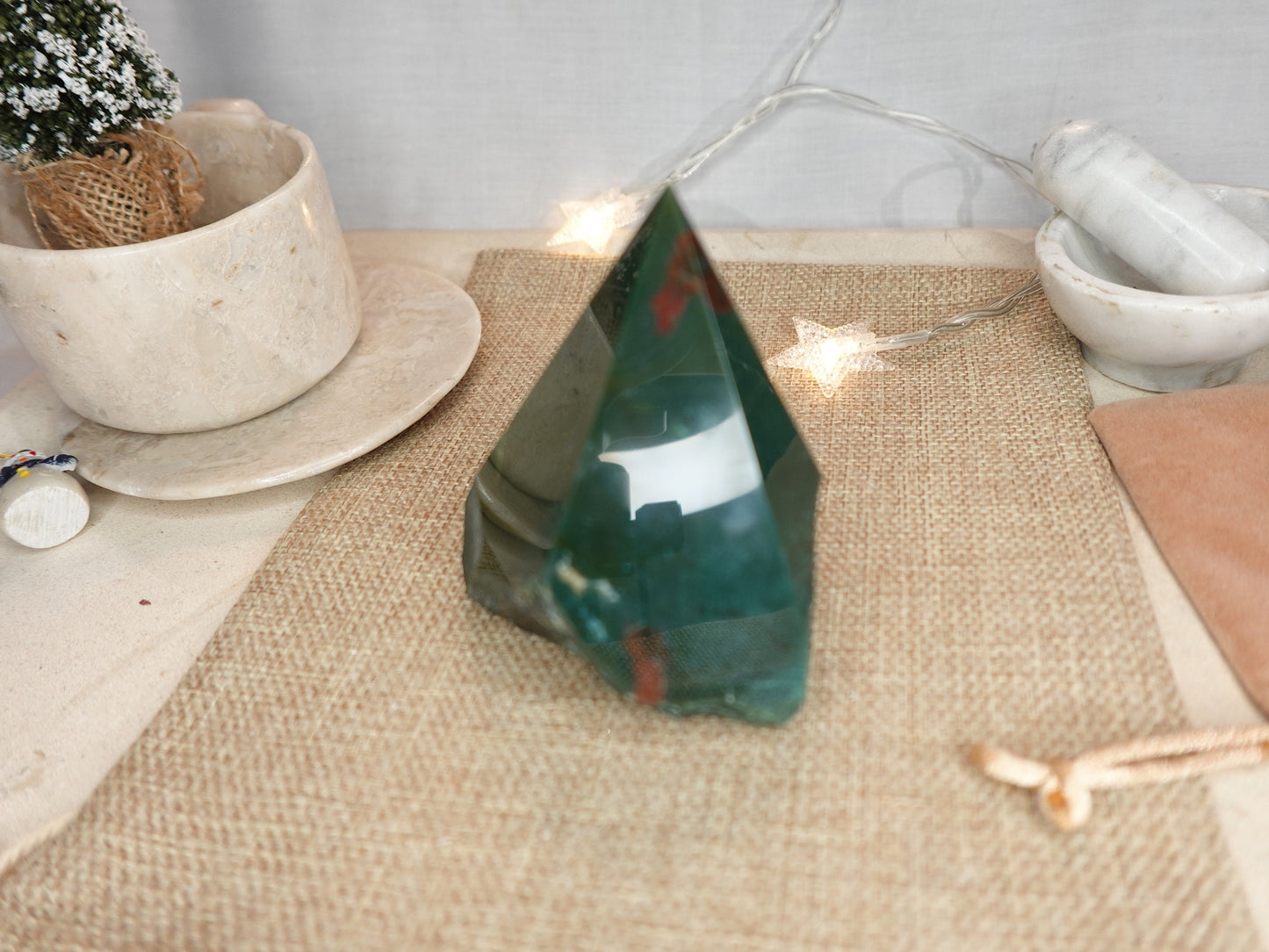 Sea Ocean Jasper Polished Raw Point Carved Crystal for Distraction from Anxiety or Worry Home Decor Holiday Xmas Decor