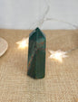 Sea Jasper Crystal Tower: Polished Green, Gold, and Red Stone Wand