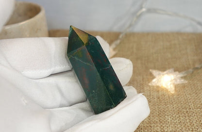 Sea Jasper Crystal Tower: Polished Carved Point, Home Decor