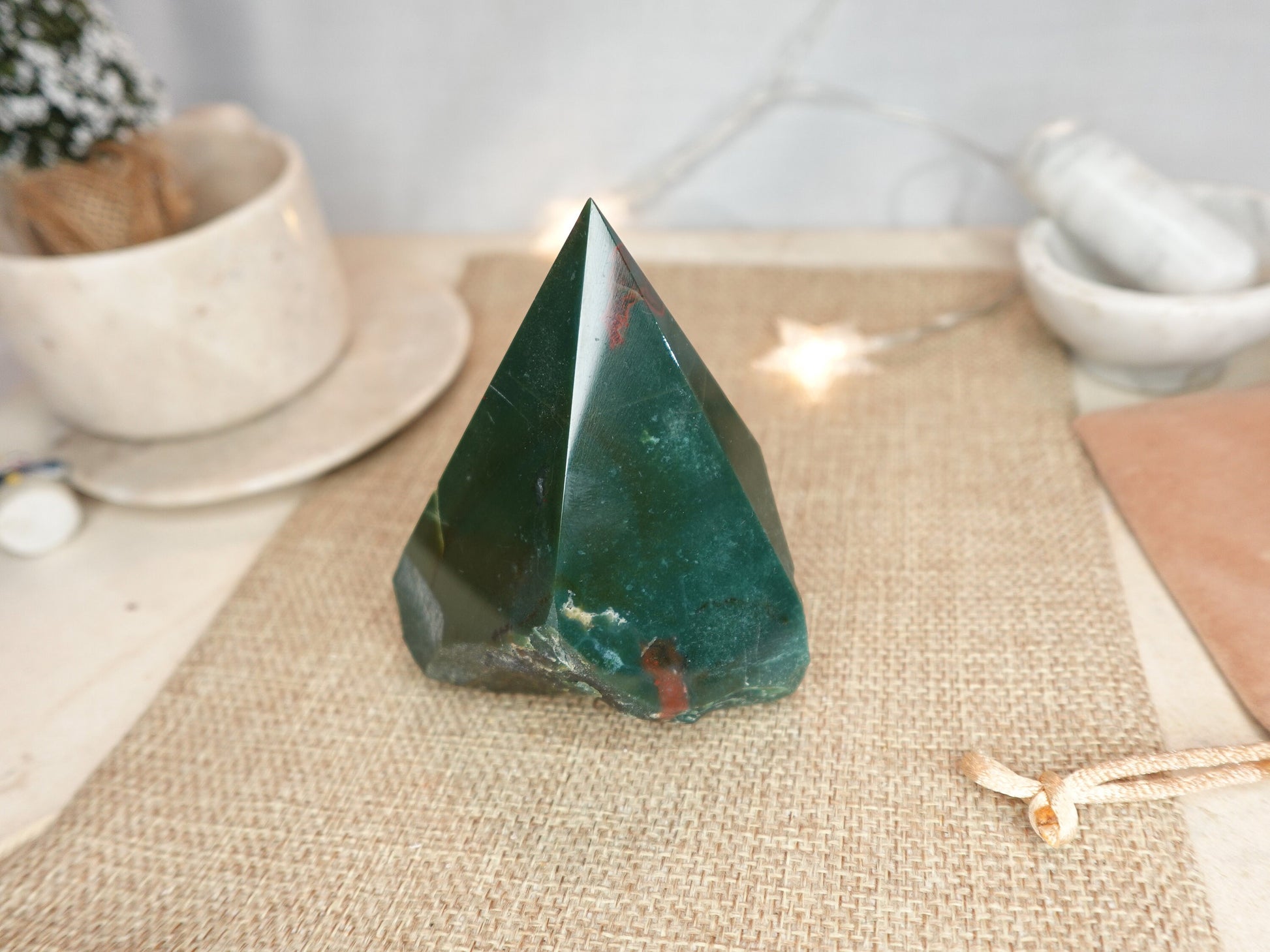 Sea Ocean Jasper Polished Raw Point Carved Crystal for Distraction from Anxiety or Worry Home Decor Holiday Xmas Decor