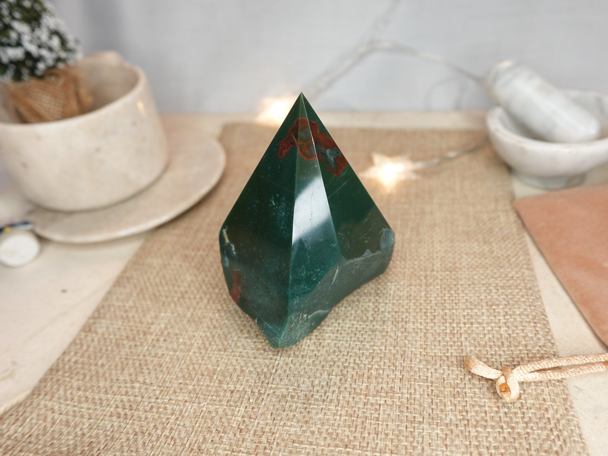 Sea Ocean Jasper Polished Raw Point Carved Crystal for Distraction from Anxiety or Worry Home Decor Holiday Xmas Decor
