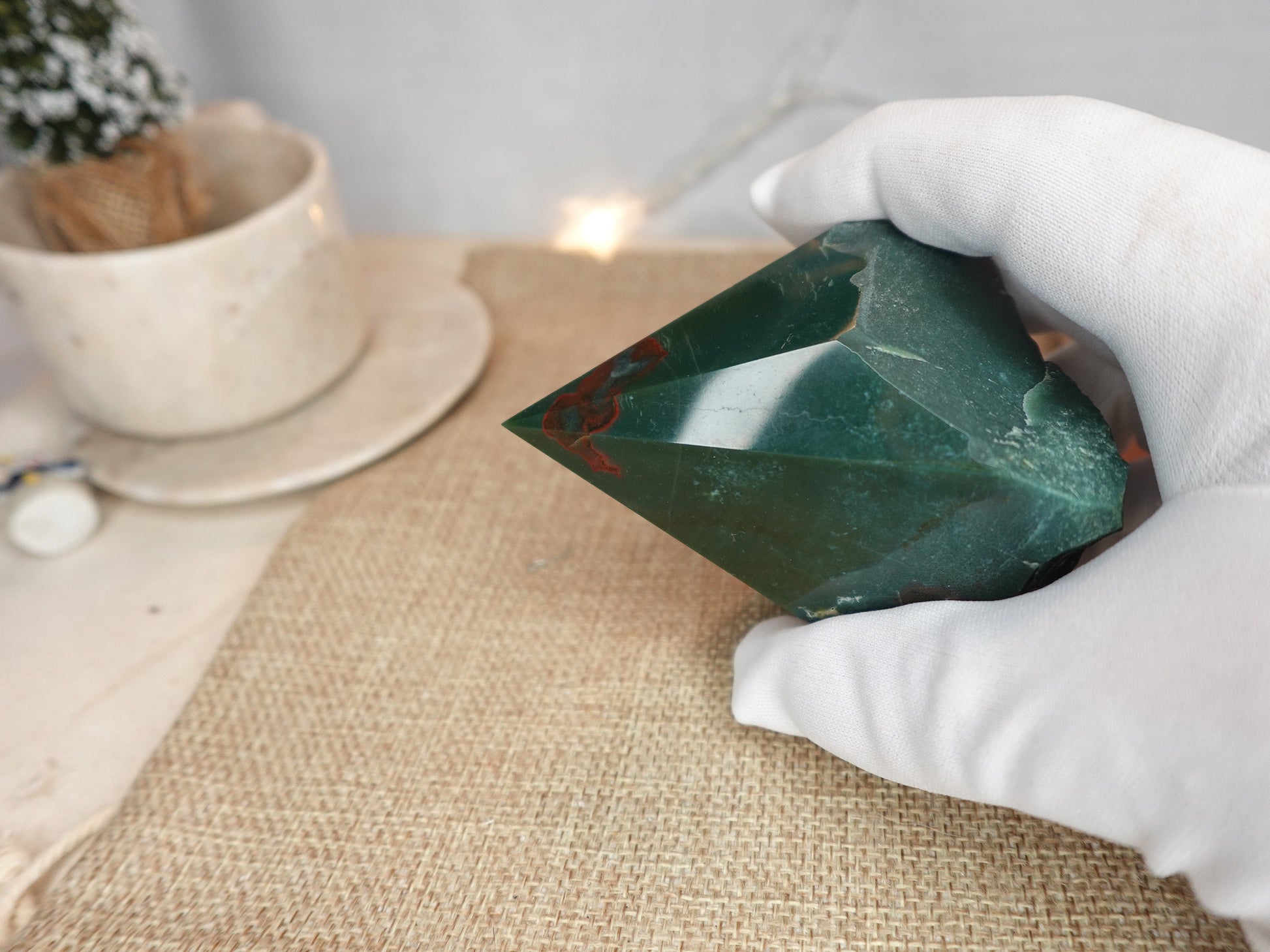 Sea Ocean Jasper Polished Raw Point Carved Crystal for Distraction from Anxiety or Worry Home Decor Holiday Xmas Decor