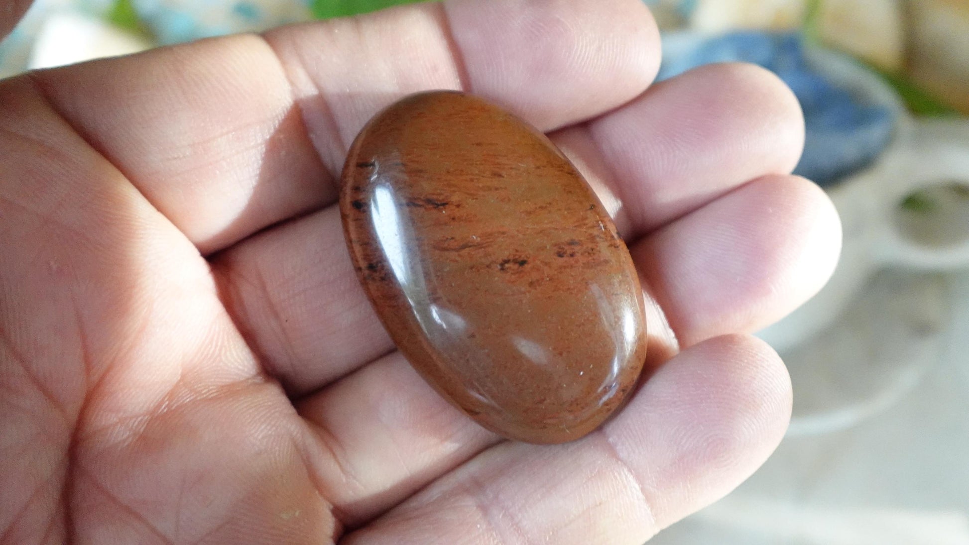 Red Obsidian Polished Medium Palm Stone Pocket Anxiety Worry Chakra Anxiety Home Decor Christmas Holiday Gift Worry Christmas Birthday Xmas