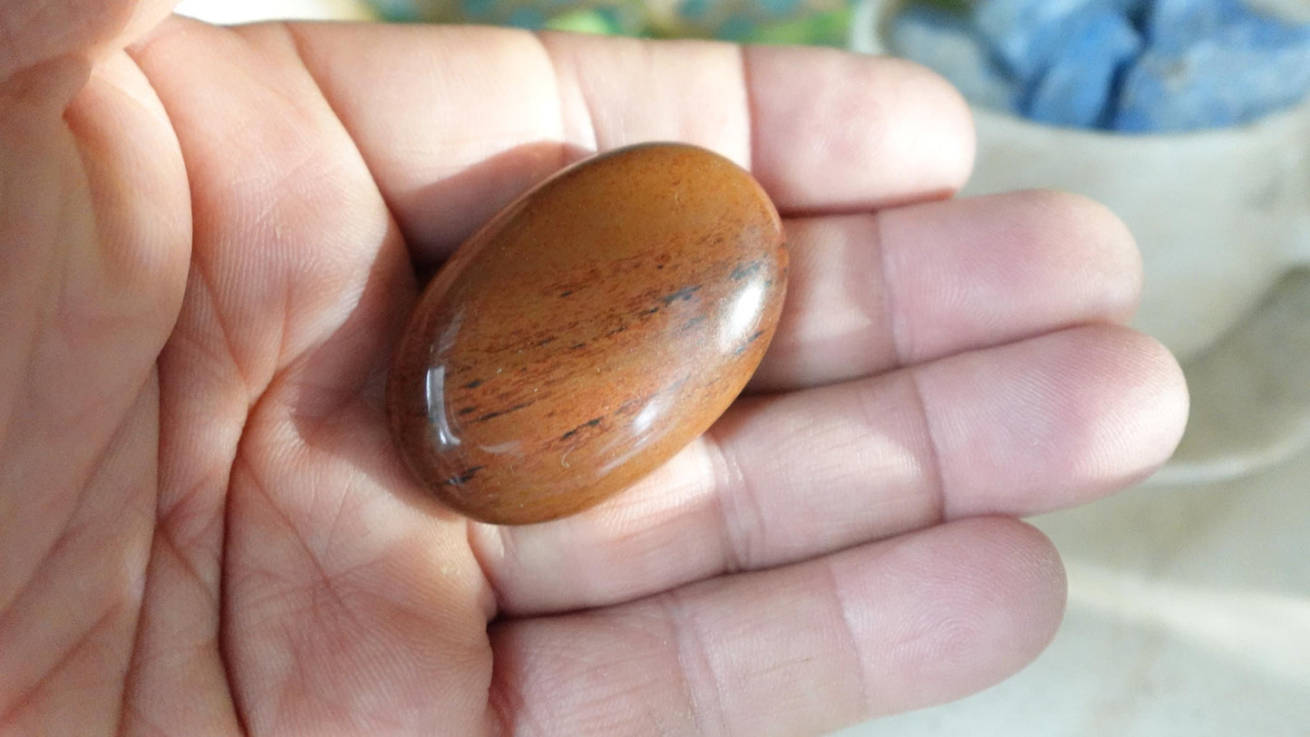 Polished Mahogany Obsidian Palm Natural Crystal Worry Stone Home Decor Anxiety Pocket Distraction Meditation Gift Birthday Christmas
