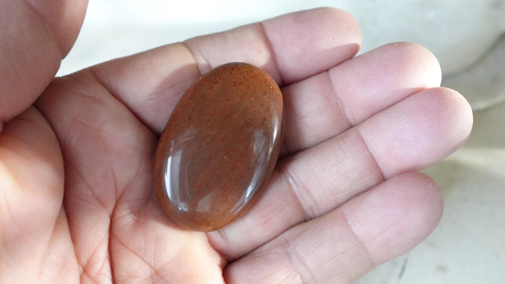 Red Obsidian Polished Medium Palm Stone Pocket Anxiety Worry Chakra Anxiety Home Decor Christmas Holiday Gift Worry Christmas Birthday Xmas