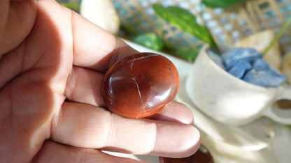 Chicken Blood Jade Medium Palm Natural Crystal Polished Worry Stone Home Decor Anxiety Pocket Distraction Meditation Gift Birthday Christmas
