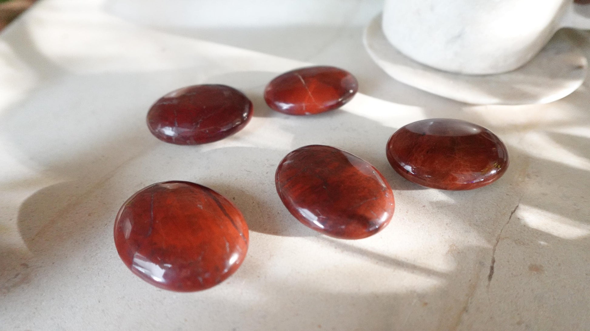 Chicken Blood Jade Medium Palm Natural Crystal Polished Worry Stone Home Decor Anxiety Pocket Distraction Meditation Gift Birthday Christmas