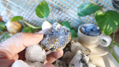 Raw Black Rutile Quartz Stones: Untreated Minerals for Arts & Decor