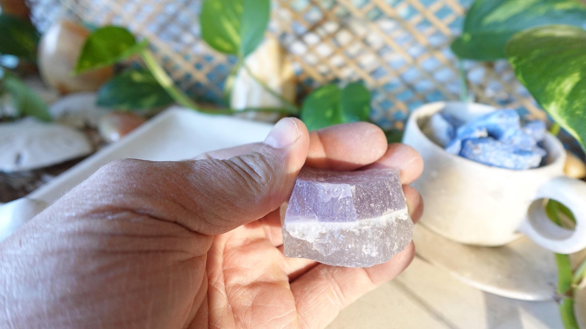Raw Ghost Fluorite Crystals Natural Crystal Worry Stone Home Decor Anxiety Pocket Distraction Meditation Gift Birthday Christmas