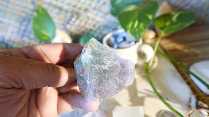 Raw Ghost Fluorite Crystals Natural Crystal Worry Stone Home Decor Anxiety Pocket Distraction Meditation Gift Birthday Christmas