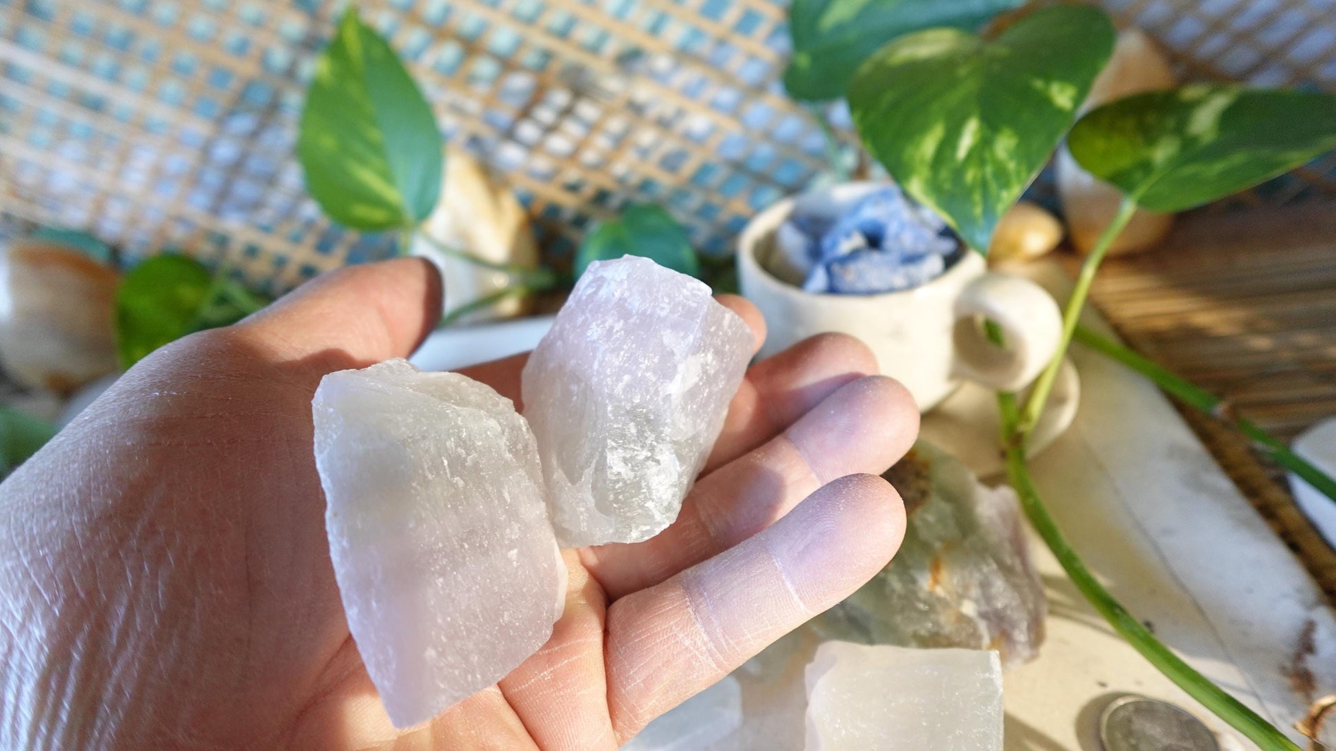 Raw Ghost Fluorite Crystals Natural Crystal Worry Stone Home Decor Anxiety Pocket Distraction Meditation Gift Birthday Christmas
