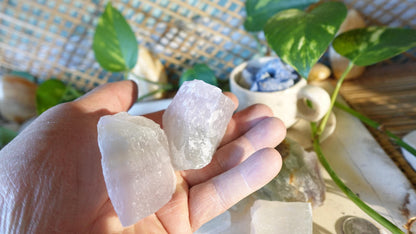 Raw Ghost Fluorite Crystals Natural Crystal Worry Stone Home Decor Anxiety Pocket Distraction Meditation Gift Birthday Christmas