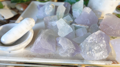 Raw Ghost Fluorite Crystals Natural Crystal Worry Stone Home Decor Anxiety Pocket Distraction Meditation Gift Birthday Christmas