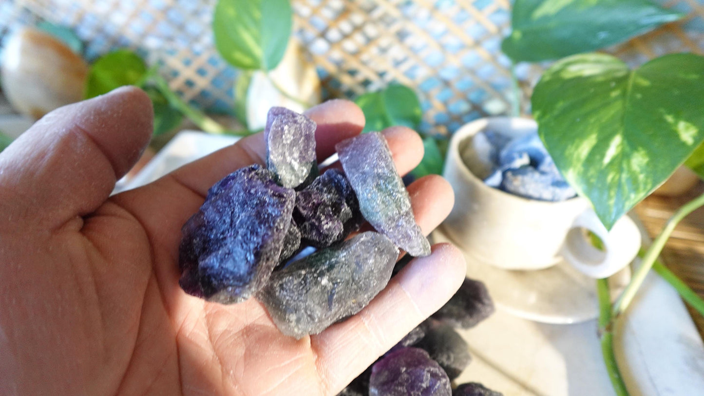 Dark Purple Raw Fluorite Crystals Untreated Stones Arts Home Decor Wholesale minerals School Christmas Xmas Home Decor Gift Craft