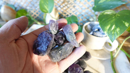 Dark Purple Raw Fluorite Crystals Natural Crystal Worry Stone Home Decor Anxiety Pocket Distraction Meditation Gift Birthday Christmas