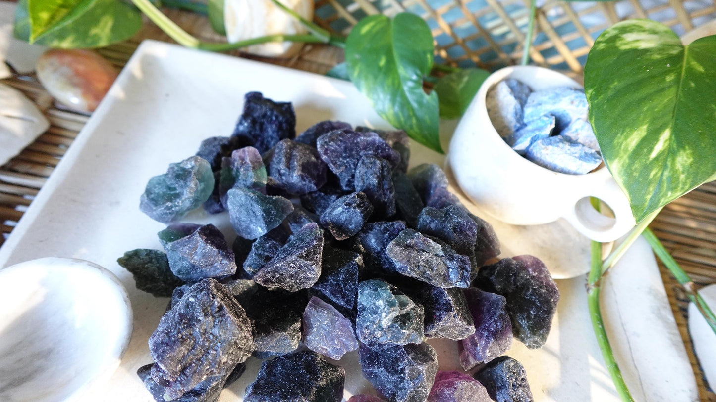 Dark Purple Raw Fluorite Crystals Natural Crystal Worry Stone Home Decor Anxiety Pocket Distraction Meditation Gift Birthday Christmas