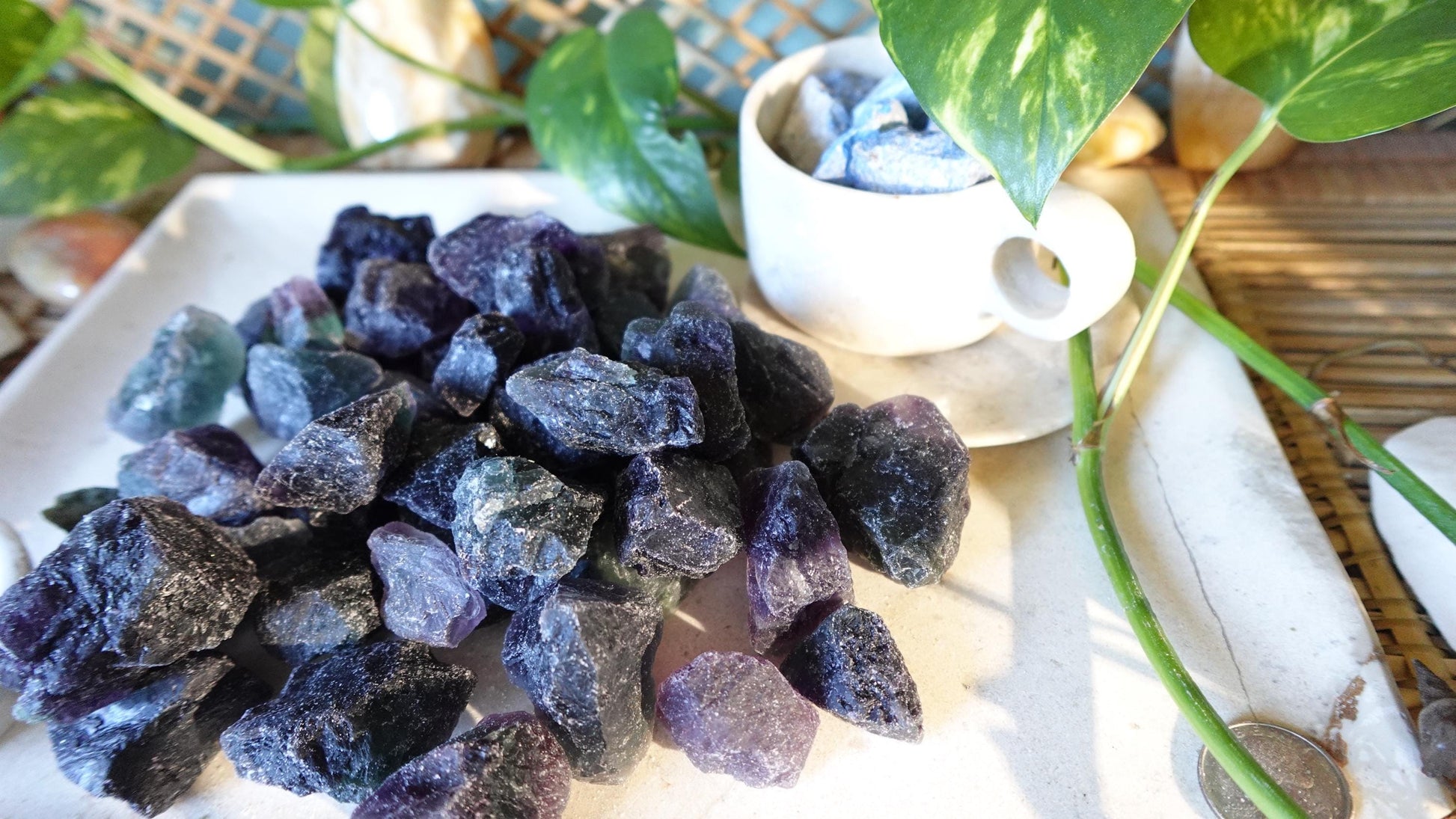 Dark Purple Raw Fluorite Crystals Untreated Stones Arts Home Decor Wholesale minerals School Christmas Xmas Home Decor Gift Craft