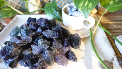 Dark Purple Raw Fluorite Crystals Natural Crystal Worry Stone Home Decor Anxiety Pocket Distraction Meditation Gift Birthday Christmas
