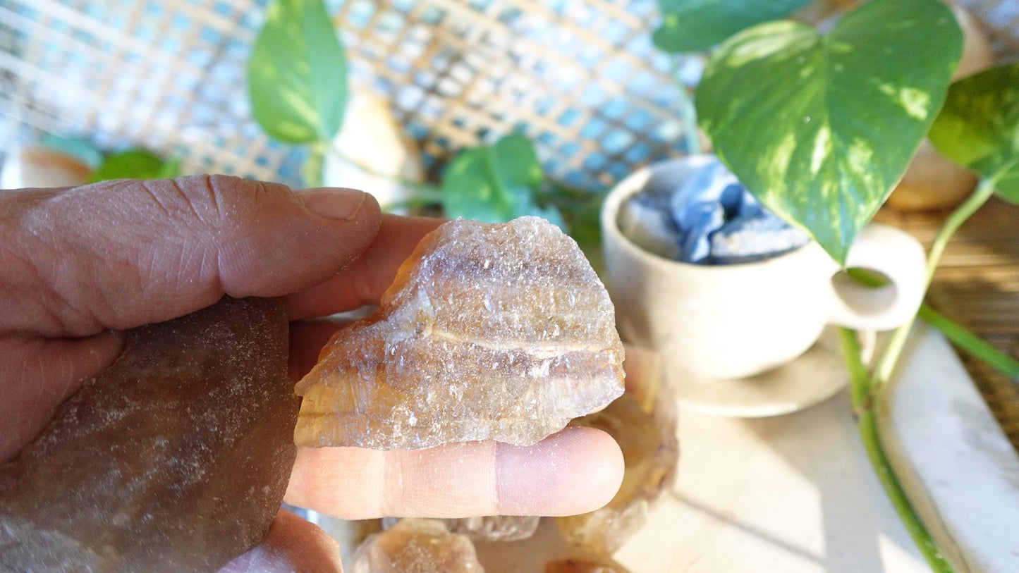 Raw Yellow Fluorite Crystals Natural Crystal Worry Stone Home Decor Anxiety Pocket Distraction Meditation Gift Birthday Christmas Gift