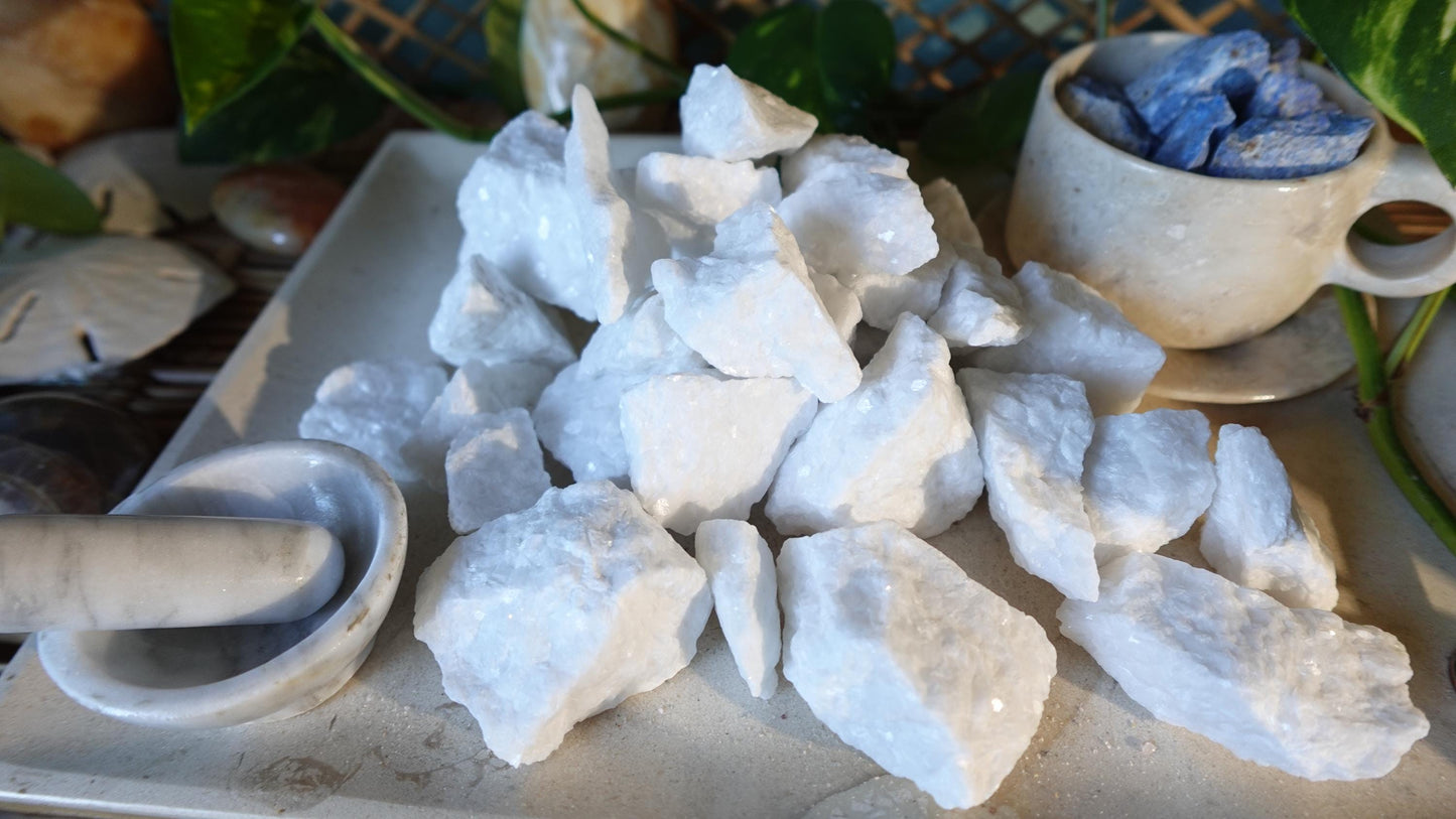 Raw White Jade Stone: Natural Crystal for Home Decor & Crafts