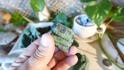 Raw Ruby Zoisite Stones: Untreated Minerals for Arts & Decor