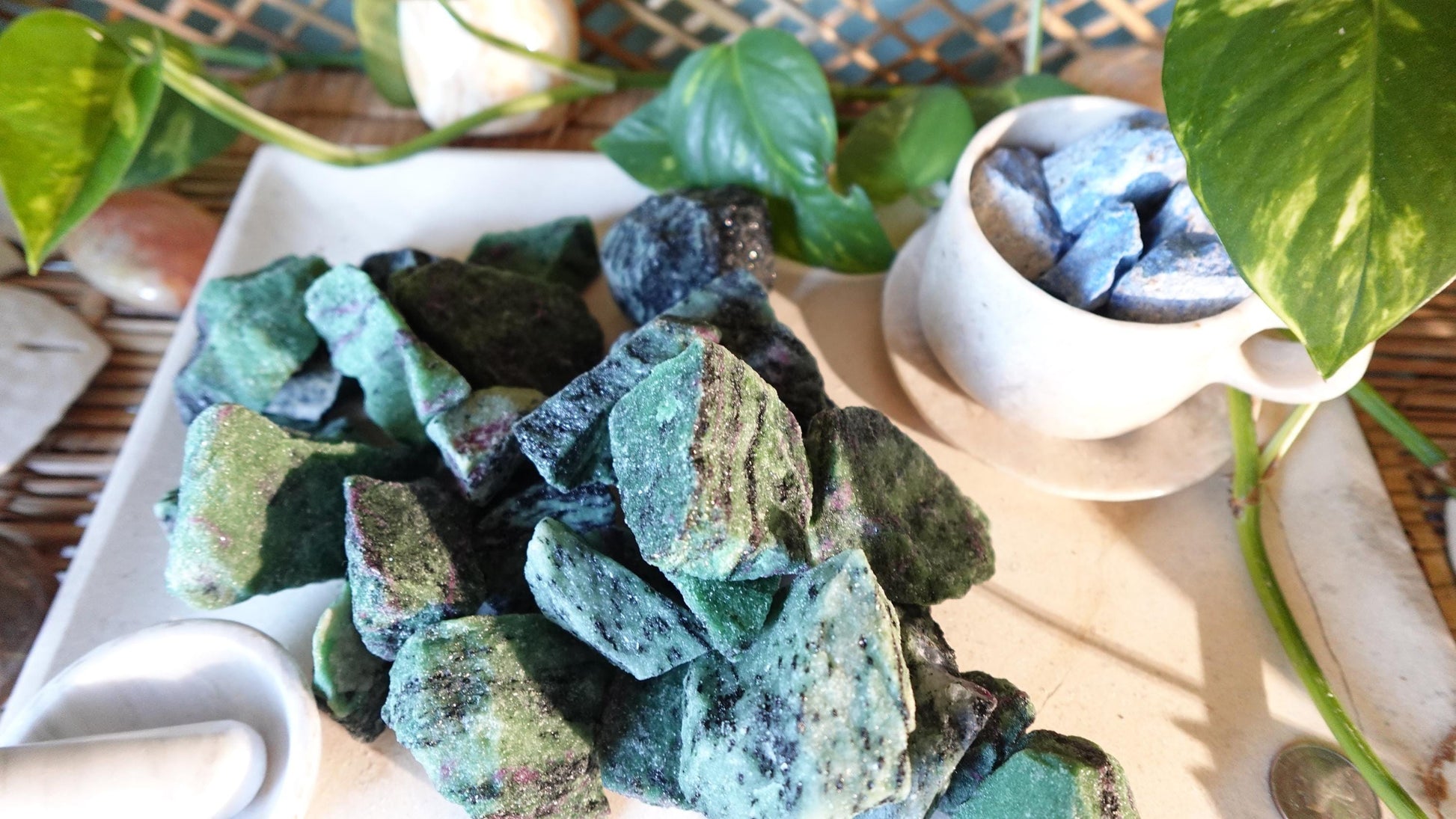 Raw Ruby Zoisite Stones: Untreated Minerals for Arts & Decor