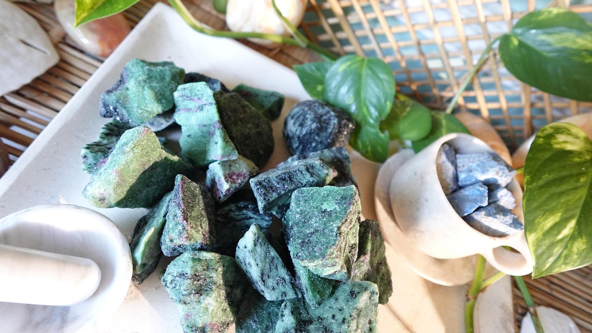 Raw Ruby Zoisite Stones: Untreated Minerals for Arts & Decor
