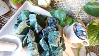 Raw Ruby Zoisite Stones: Untreated Minerals for Arts & Decor
