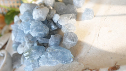 Raw Blue Celestite Crystals Natural Crystal Polished Worry Stone Home Decor Anxiety Pocket Distraction Meditation Gift Birthday Christmas