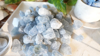 Raw Blue Celestite Crystals Natural Crystal Polished Worry Stone Home Decor Anxiety Pocket Distraction Meditation Gift Birthday Christmas