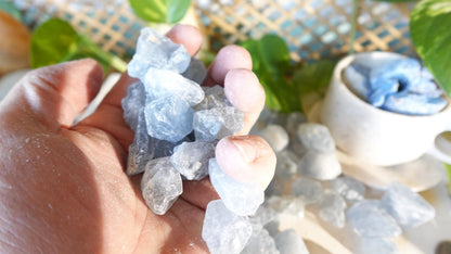 Raw Blue Celestite Crystals Natural Crystal Polished Worry Stone Home Decor Anxiety Pocket Distraction Meditation Gift Birthday Christmas