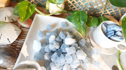Raw Blue Celestite Crystals Natural Crystal Polished Worry Stone Home Decor Anxiety Pocket Distraction Meditation Gift Birthday Christmas
