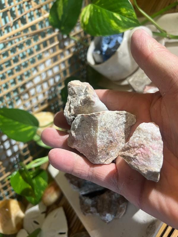 Raw Rhodonite Crystals: Untreated Pink Stones for Home Decor, Arts & Crafts