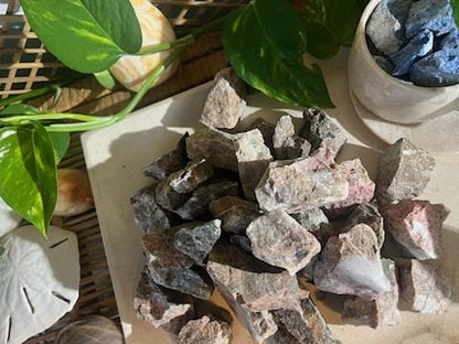 Raw Rhodonite Crystals: Untreated Pink Stones for Home Decor, Arts & Crafts