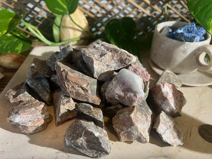 Raw Rhodonite Crystals: Untreated Pink Stones for Home Decor, Arts & Crafts