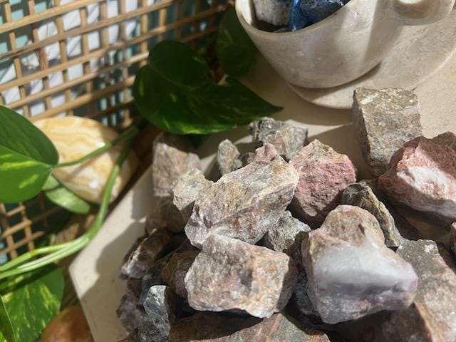 Raw Rhodonite Crystals: Untreated Pink Stones for Home Decor, Arts & Crafts