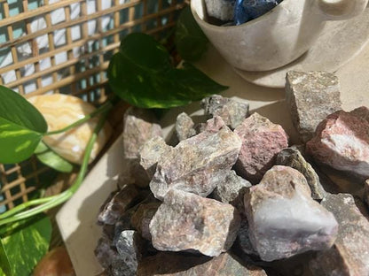 Raw Rhodonite Crystals: Untreated Pink Stones for Home Decor, Arts & Crafts